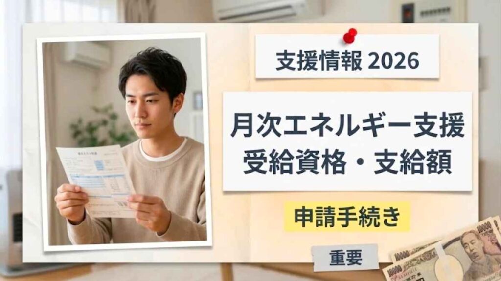 日本の月次エネルギー支援2026｜受給資格と支給額の最新情報
